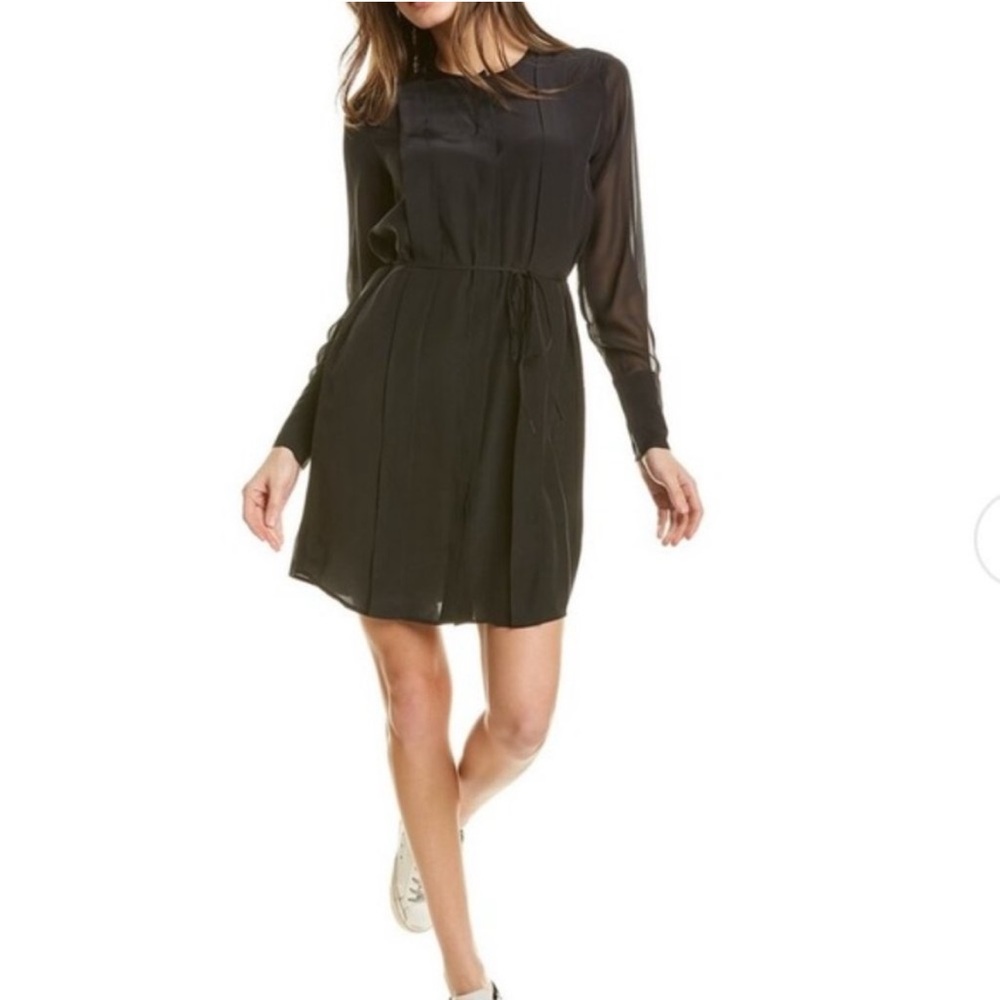 Club Monaco Sheer Play Shirt dress 6 silk